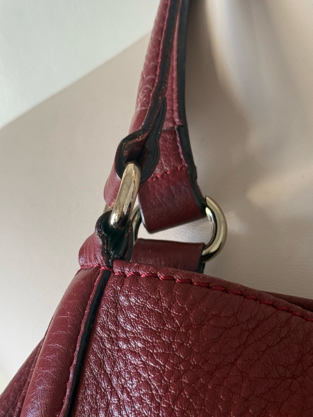 Gucci Soho Shoulder Bag Red Burgundy Medium Size - Picture 13 of 14